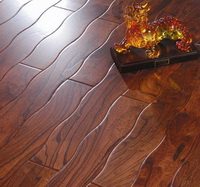 Elm handscraped curved flooring(lake color)